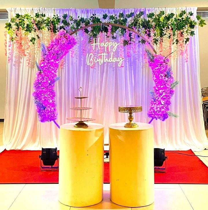 Dreamy Ring Birthday Backdrop on rent in Chennai