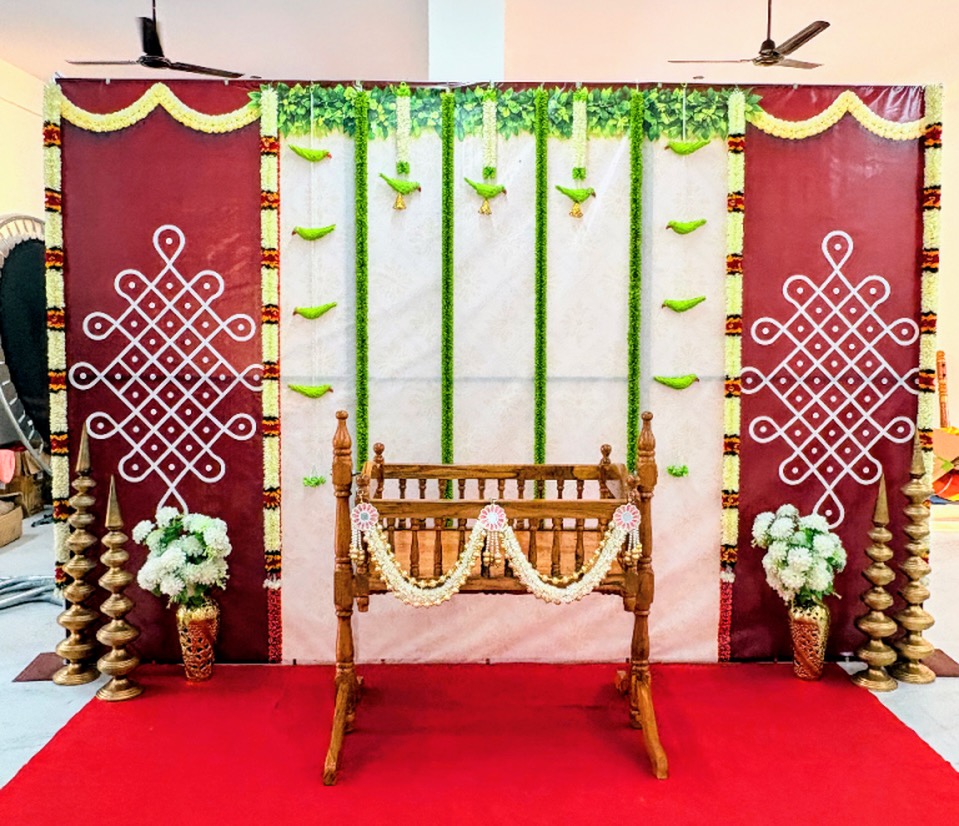 Traditional Kolam backdrop on rent in Chennai
