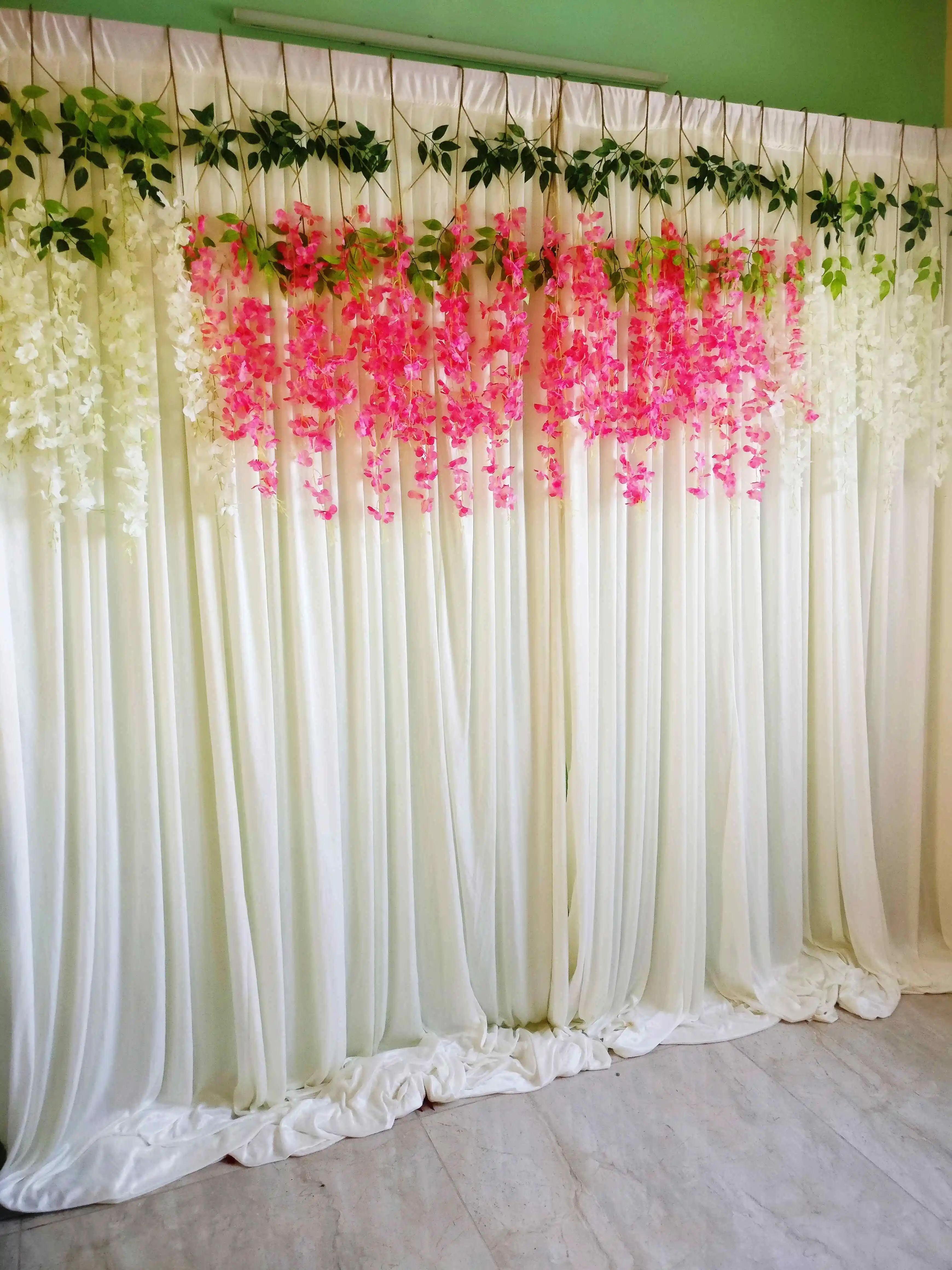 White Floral Backdrop on rent in Bangalore