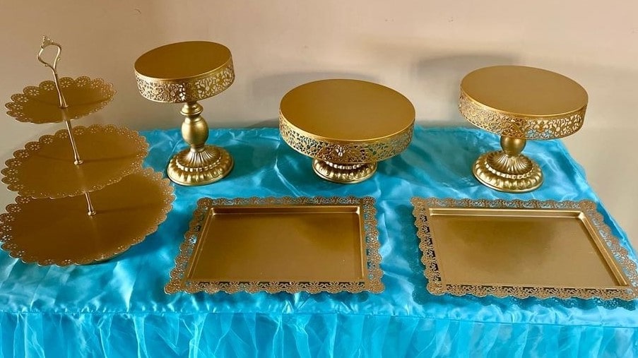 Golden Cake Stand Combo on rent in Chennai
