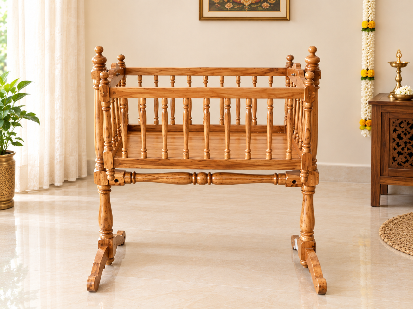Classic Teak Cradle on rent in Hyderabad