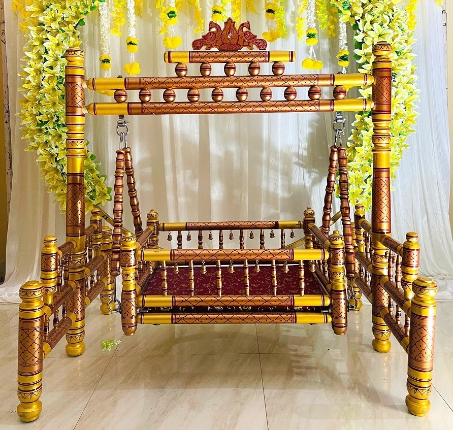Golden Baby Cradle on rent in Hyderabad