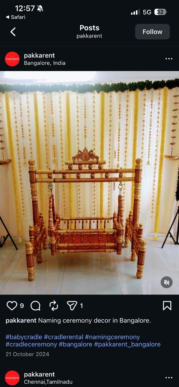 Golden Baby Cradle on rent in Hyderabad — photo 3