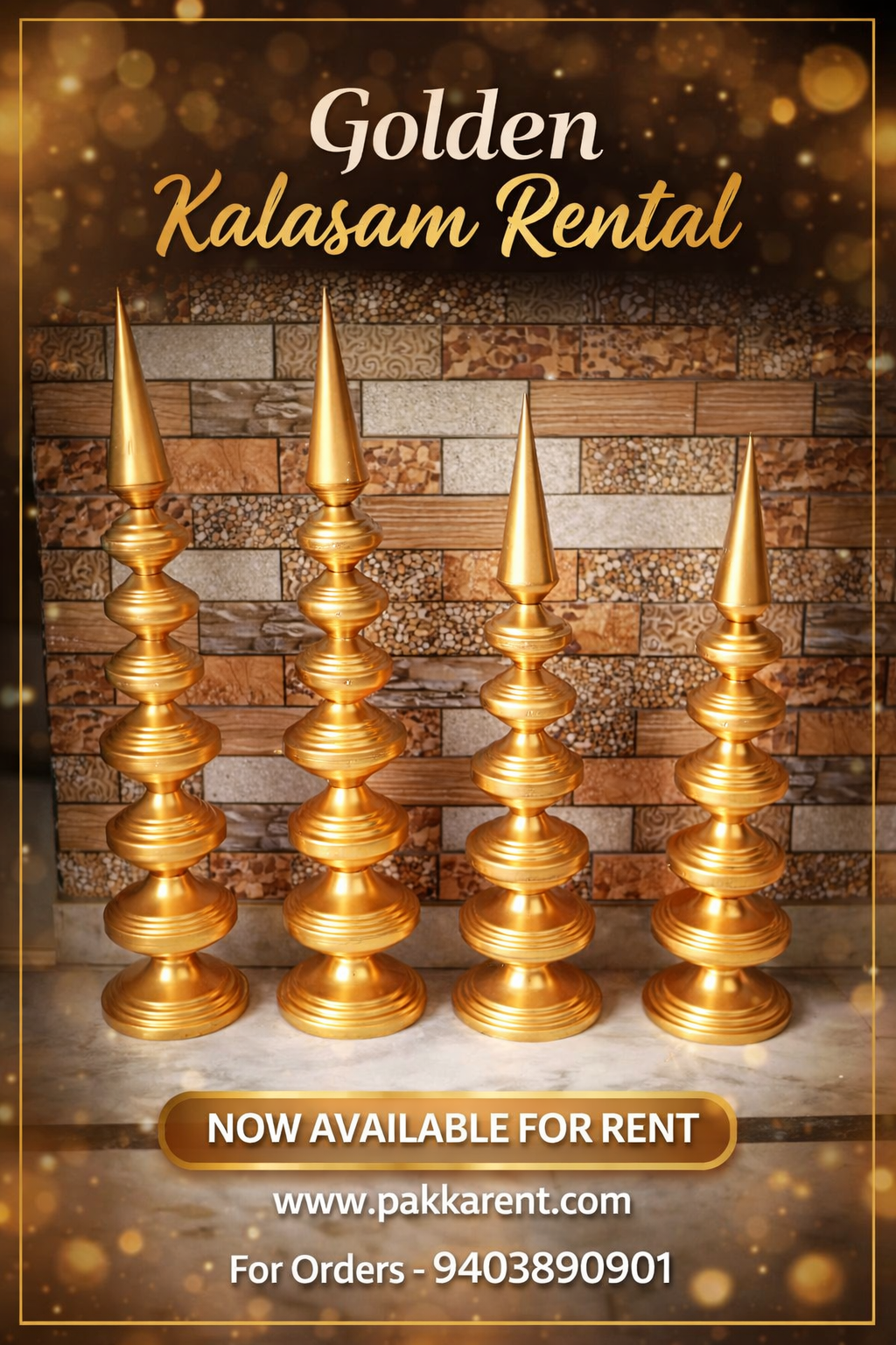 Golden Kalasam - Set of 2 on rent in India