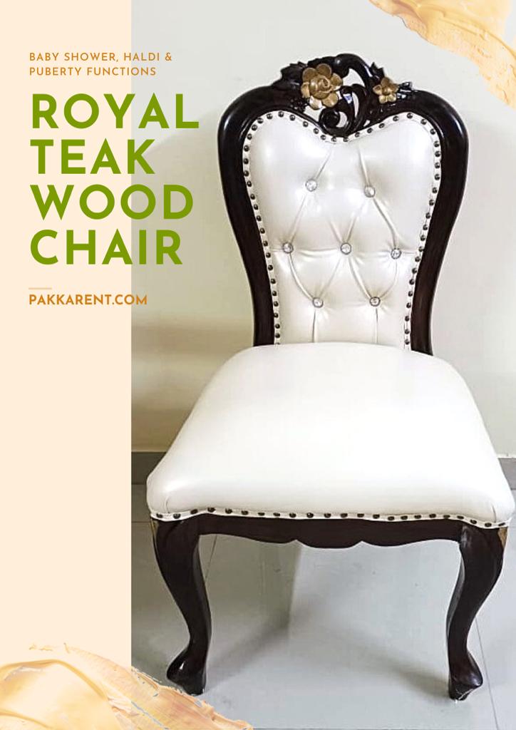 Royal Teak Wood Chair on rent in Chennai