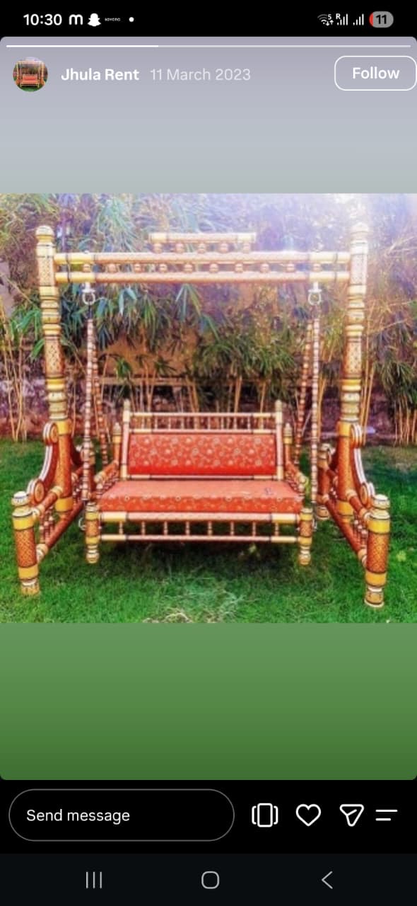 Teak Wood Oonjal / Swing / Jhula on rent in Hyderabad