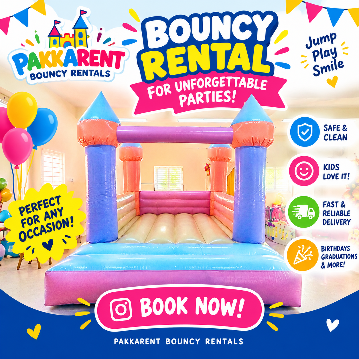 Pastel Birthday bouncy Rental on rent in Chennai — photo 4