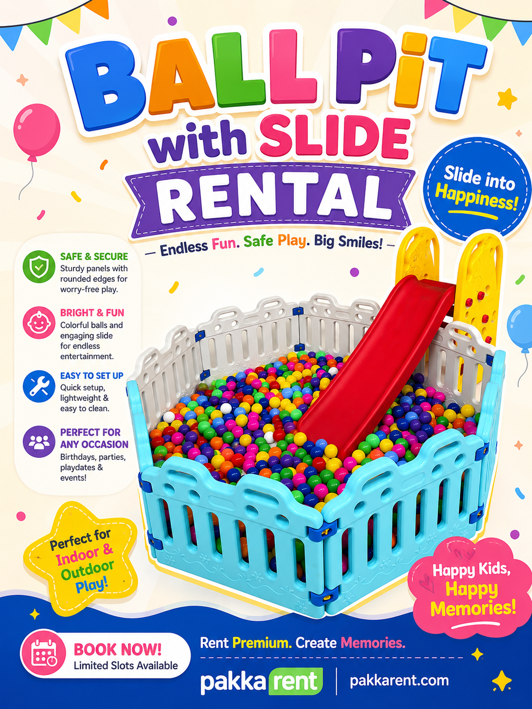 Ball Pit with slide on rent in Chennai — photo 2